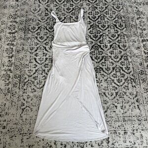 Aritzia Wilfred Saturn Midi Wrap Dress Square Neck Mauve Minimalist Balletcore S